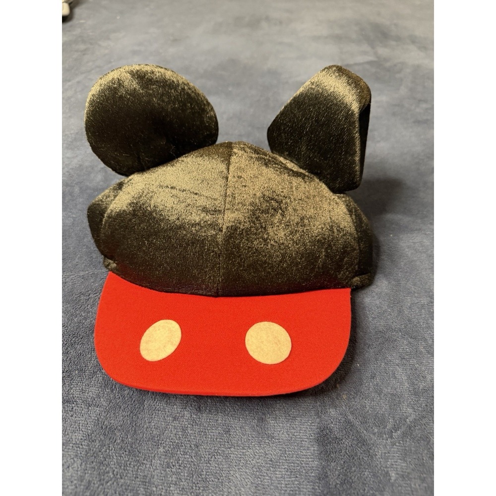 Disney Mickey Mouse Forever Hat Kids Adult S/M Elastic Stretch Ears Black Red